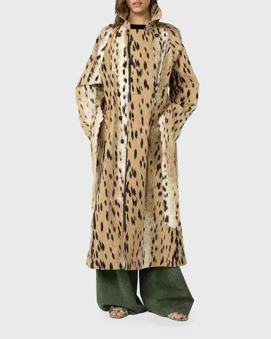 Diane von Furstenberg Kamirah Belted Animal-Print Trench Coat | Thumbnail 8