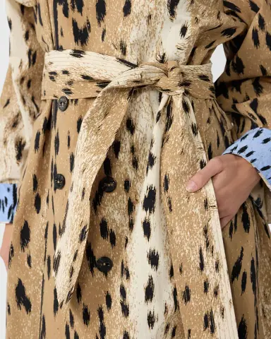Diane von Furstenberg Kamirah Belted Animal-Print Trench Coat | Thumbnail 9