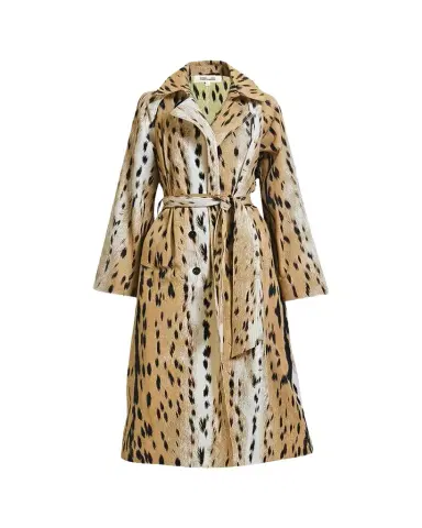 Diane von Furstenberg Kamirah Belted Animal-Print Trench Coat | Thumbnail 1