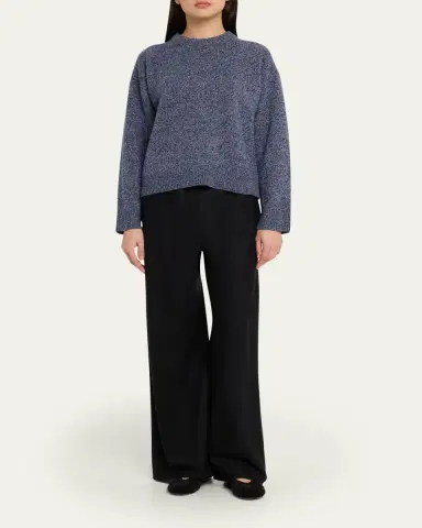 The Elder Statesman Zuma Marled Cashmere Crewneck Sweater | Thumbnail 2 The Elder Statesman Zuma Marled Cashmere Crewneck Sweater | Thumbnail 2