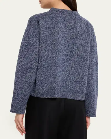 The Elder Statesman Zuma Marled Cashmere Crewneck Sweater | Thumbnail 3 The Elder Statesman Zuma Marled Cashmere Crewneck Sweater | Thumbnail 3