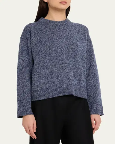 The Elder Statesman Zuma Marled Cashmere Crewneck Sweater | Thumbnail 4 The Elder Statesman Zuma Marled Cashmere Crewneck Sweater | Thumbnail 4