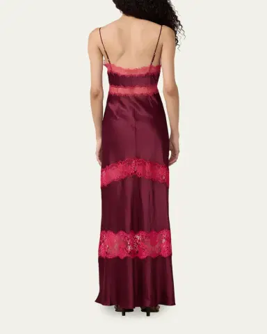 Diane von Furstenberg Eden Tiered Lace-Inset Maxi Slip Dress | Thumbnail 3