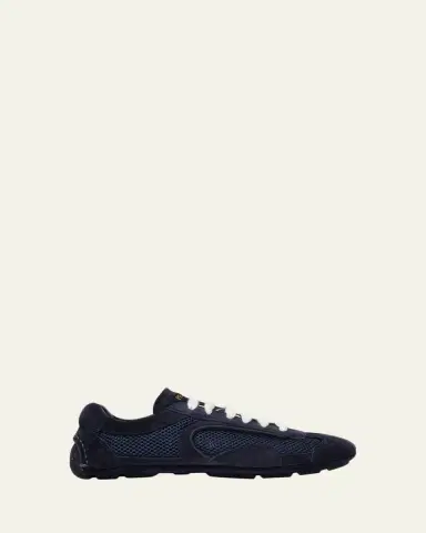 Prada Monte Carlo Leather And Mesh Low-Top Sneakers | Thumbnail 8 Prada Monte Carlo Leather And Mesh Low-Top Sneakers | Thumbnail 8