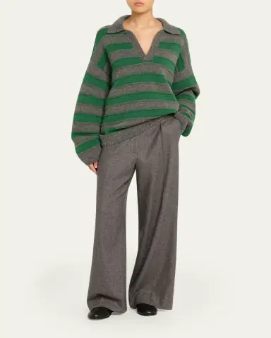 The Elder Statesman Dume Cashmere Stripe Rugby Sweater | Thumbnail 2 The Elder Statesman Dume Cashmere Stripe Rugby Sweater | Thumbnail 2