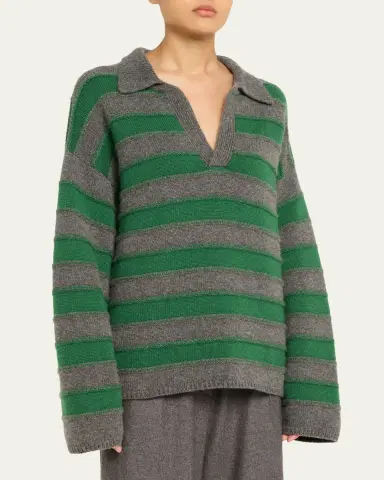 The Elder Statesman Dume Cashmere Stripe Rugby Sweater | Thumbnail 4 The Elder Statesman Dume Cashmere Stripe Rugby Sweater | Thumbnail 4