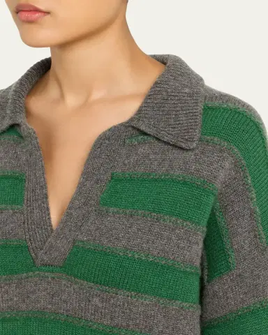The Elder Statesman Dume Cashmere Stripe Rugby Sweater | Thumbnail 5 The Elder Statesman Dume Cashmere Stripe Rugby Sweater | Thumbnail 5