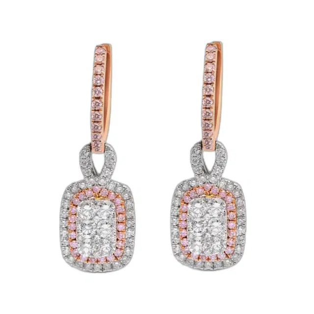 Gregg Ruth Gregg Ruth 14K White & Rose Gold Diamond Drop Earrings by The Solist