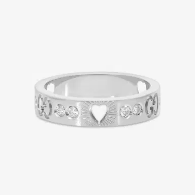 Gucci Gucci Icon 18K White Gold Diamond Band Ring YBC662055001010 - by The Solist | Thumbnail 3