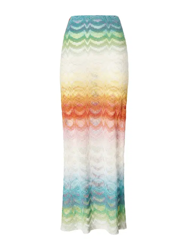 Shaded Lamé Viscose Maxi Skirt