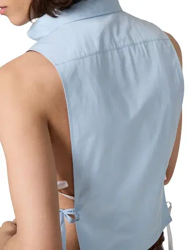 Miu Miu Women's Poplin Shirt - Blue | Thumbnail 4