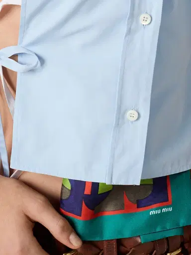 Miu Miu Women's Poplin Shirt - Blue | Thumbnail 5
