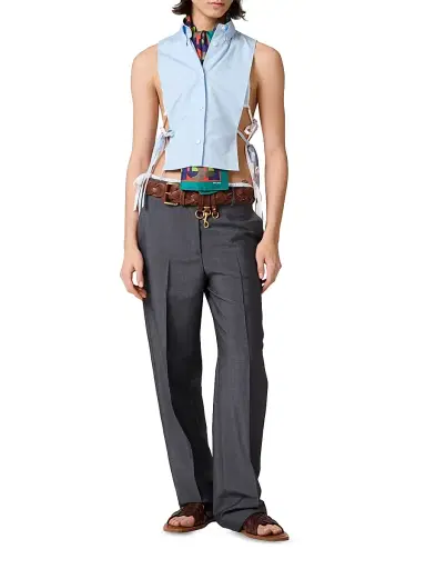 Miu Miu Women's Poplin Shirt - Blue | Thumbnail 6