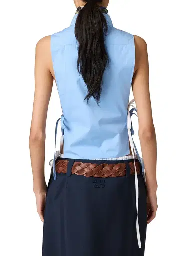 Miu Miu Women's Poplin Shirt - Blue | Thumbnail 9
