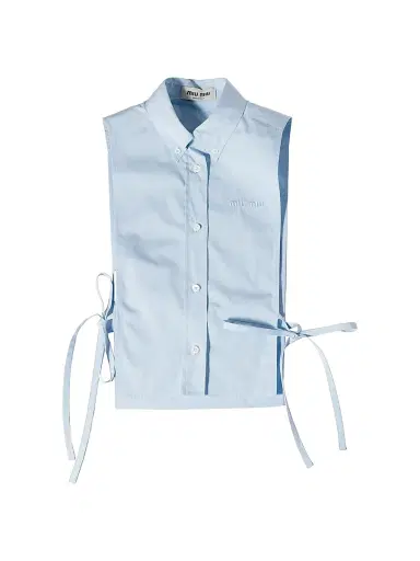 Miu Miu Women's Poplin Shirt - Blue | Thumbnail 1