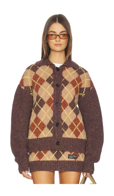 We11Done Knit Argyle Intarsia Cardigan | Thumbnail 1 We11Done Knit Argyle Intarsia Cardigan | Thumbnail 1