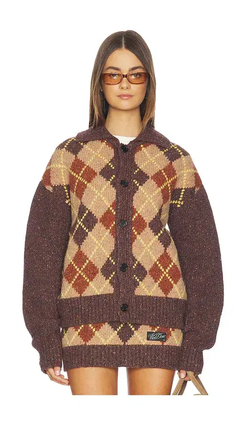 WE11DONE Knit Argyle Intarsia Cardigan