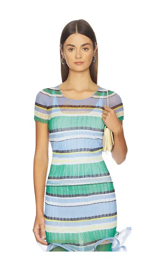 SIMKHAI Knox Plisse Top