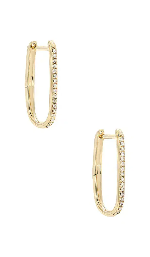 Diamond Oval Earrings