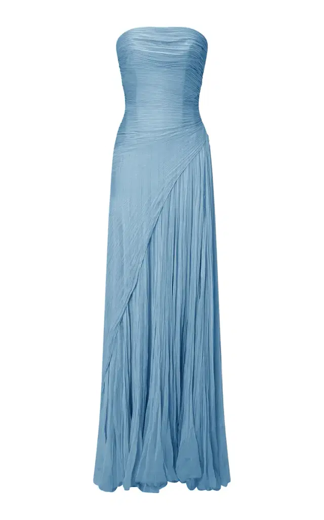Pleated Silk Gown