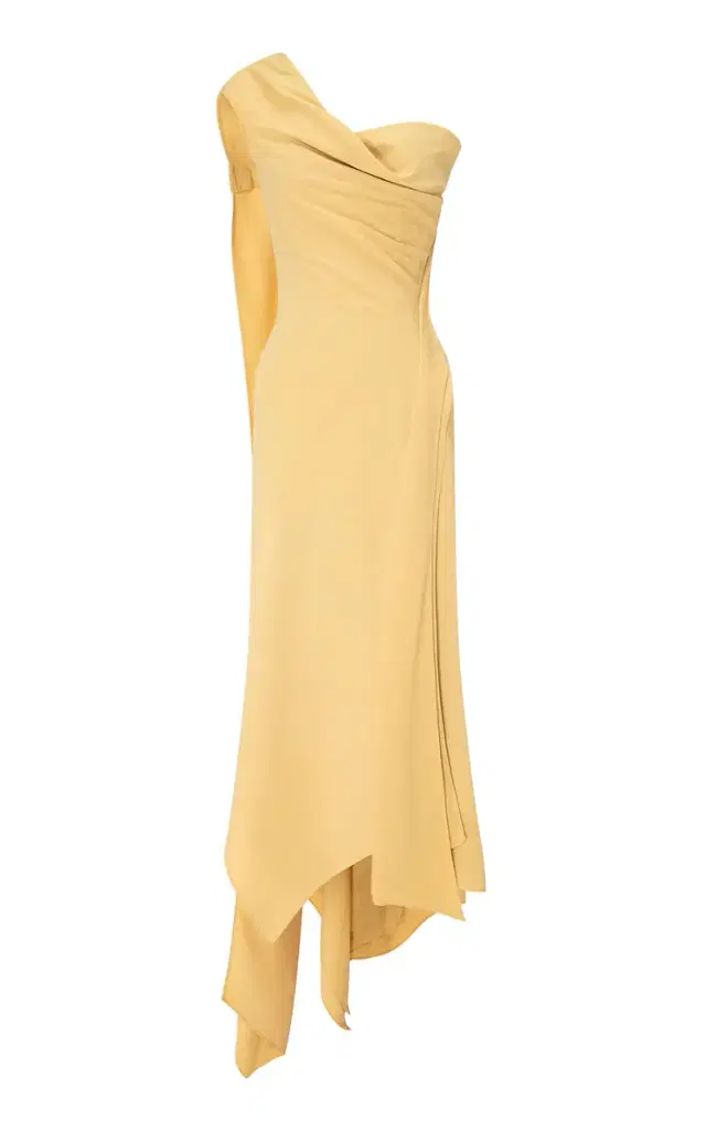 Marmar Halim Scarf-Detailed Georgette Midi Dress