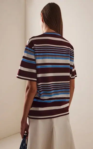 Prada Striped Cotton T-Shirt | Thumbnail 4 Prada Striped Cotton T-Shirt | Thumbnail 4