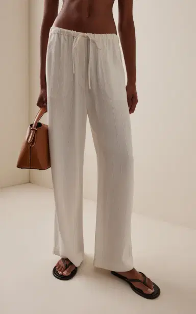 TOTEME Woven Stripe Drawstring Trousers | Thumbnail 3 TOTEME Woven Stripe Drawstring Trousers | Thumbnail 3