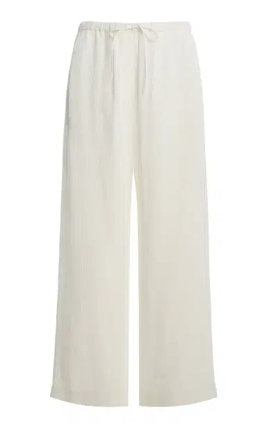 TOTEME Woven Stripe Drawstring Trousers | Thumbnail 1 TOTEME Woven Stripe Drawstring Trousers | Thumbnail 1