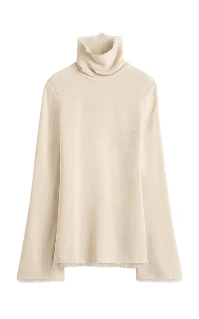 Toteme Raw-Hem Crepe Turtleneck Top