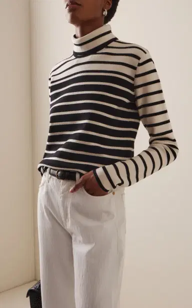 TOTEME Striped Wool Turtleneck Sweater | Thumbnail 3 TOTEME Striped Wool Turtleneck Sweater | Thumbnail 3
