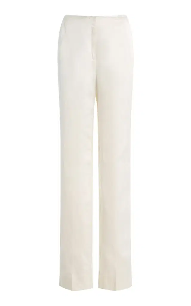 Toteme Raw-Hem Crepe Straight-Leg Pants