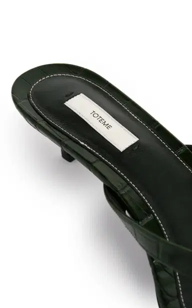 TOTEME Croc-Embossed Leather Flip-Flop Sandals | Thumbnail 5