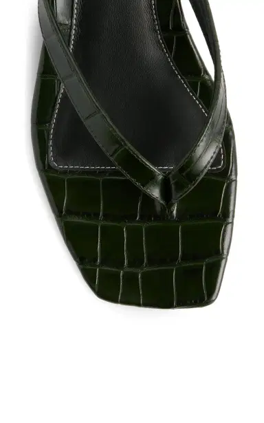 TOTEME Croc-Embossed Leather Flip-Flop Sandals | Thumbnail 6