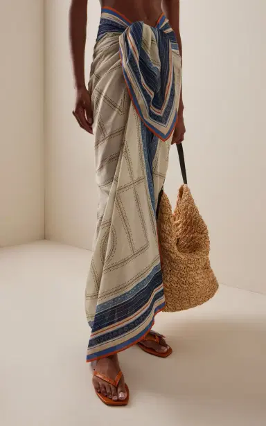 Toteme Collector Cotton-Blend Voile Sarong | Thumbnail 3