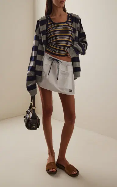 Miu Miu Striped Cotton Tank Top | Thumbnail 3 Miu Miu Striped Cotton Tank Top | Thumbnail 3