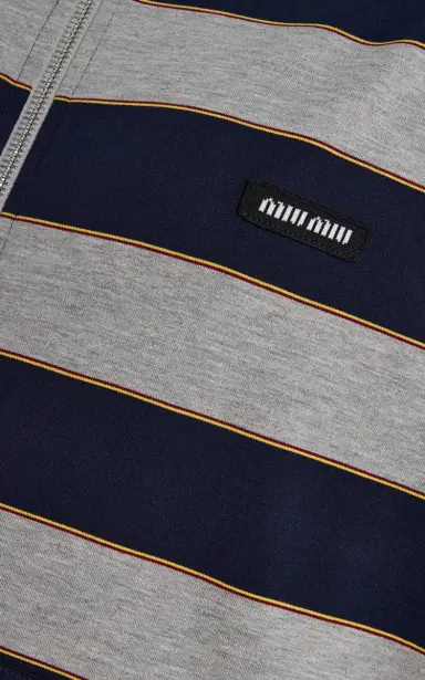 Miu Miu Striped Cotton Hoodie | Thumbnail 5 Miu Miu Striped Cotton Hoodie | Thumbnail 5