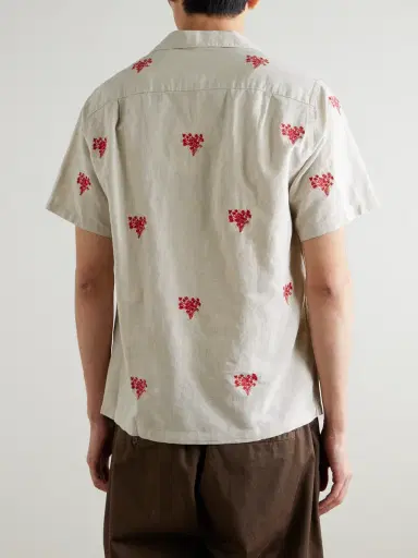 Portuguese Flannel Convertible-Collar Embroidered Linen and Cotton-Blend Shirt - Men | Thumbnail 3 Portuguese Flannel Convertible-Collar Embroidered Linen and Cotton-Blend Shirt - Men | Thumbnail 3