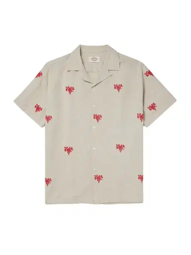 Portuguese Flannel Convertible-Collar Embroidered Linen and Cotton-Blend Shirt - Men | Thumbnail 1 Portuguese Flannel Convertible-Collar Embroidered Linen and Cotton-Blend Shirt - Men | Thumbnail 1