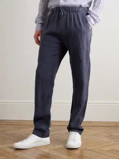 Hartford Joggy Straight-Leg Linen Drawstring Trousers - Men | Thumbnail 3