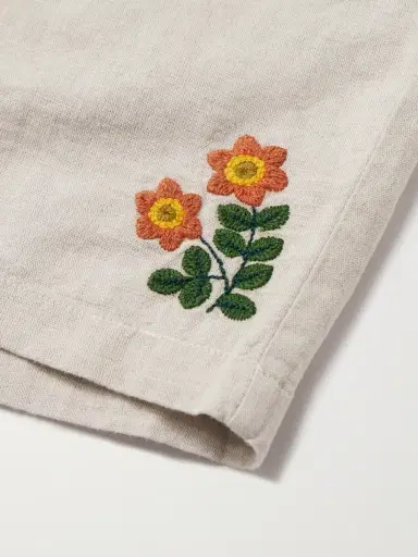 Portuguese Flannel Spring Straight-Leg Embroidered Linen and Cotton-Blend Shorts - Men | Thumbnail 5 Portuguese Flannel Spring Straight-Leg Embroidered Linen and Cotton-Blend Shorts - Men | Thumbnail 5