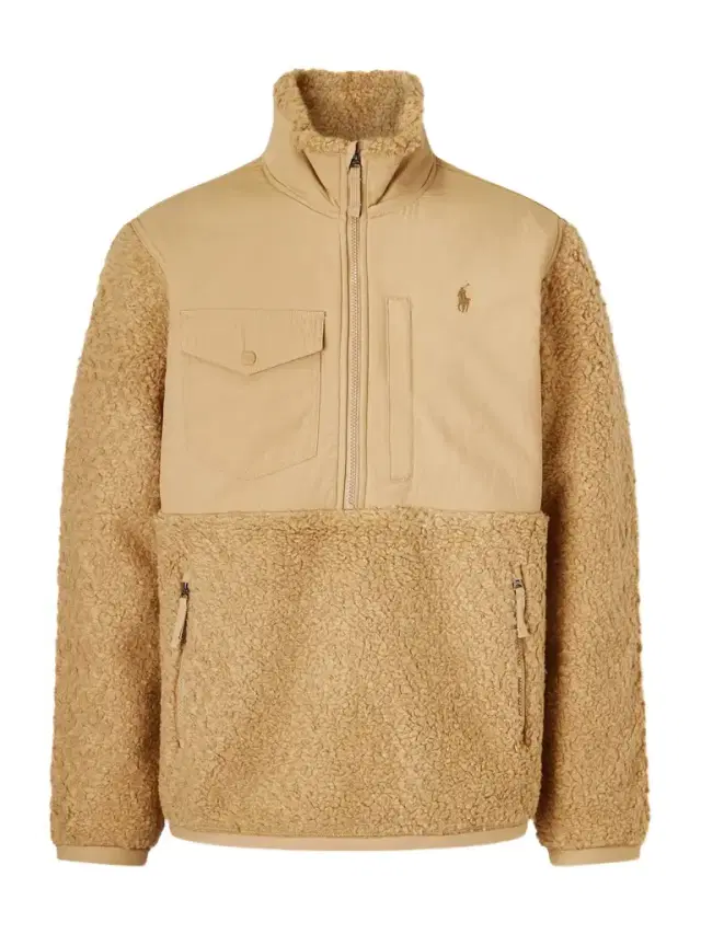 Polo Ralph Lauren Logo-Embroidered Shell-Panelled Fleece Half-Zip Sweatshirt - Men