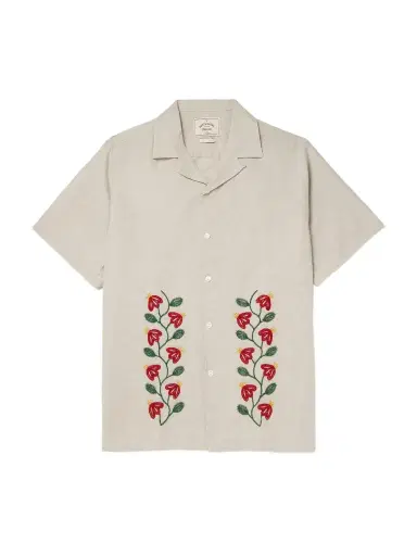 Portuguese Flannel Branch Convertible-Collar Embroidered Linen and Cotton-Blend Shirt - Men | Thumbnail 1 Portuguese Flannel Branch Convertible-Collar Embroidered Linen and Cotton-Blend Shirt - Men | Thumbnail 1