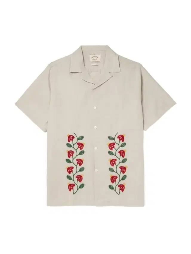 Branch Convertible-Collar Embroidered Linen and Cotton-Blend Shirt - Men
