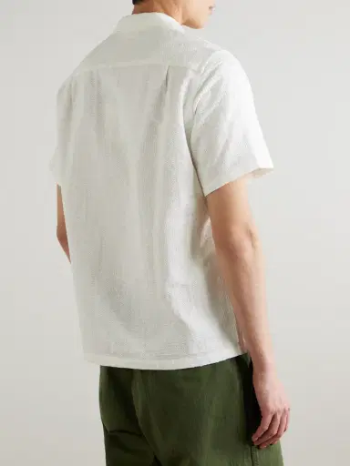 Portuguese Flannel Reeve Convertible-Collar Organic Cotton-Jacquard Shirt - Men | Thumbnail 3 Portuguese Flannel Reeve Convertible-Collar Organic Cotton-Jacquard Shirt - Men | Thumbnail 3