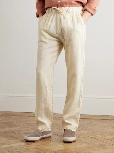 Hartford Joggy Straight-Leg Linen Drawstring Trousers - Men | Thumbnail 3