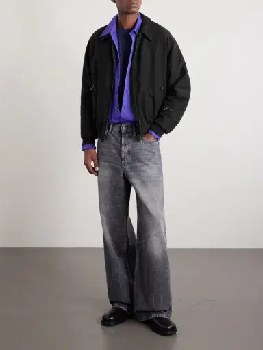 A.PRESSE Cotton and Silk-Blend Moleskin Bomber Jacket - Men | Thumbnail 2