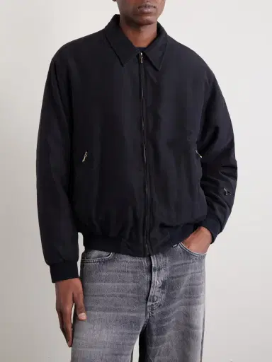 A.PRESSE Cotton and Silk-Blend Moleskin Bomber Jacket - Men | Thumbnail 3