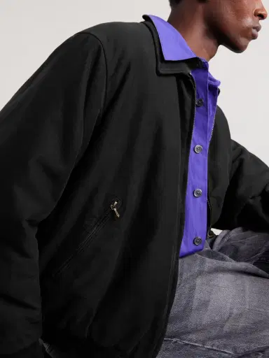 A.PRESSE Cotton and Silk-Blend Moleskin Bomber Jacket - Men | Thumbnail 5