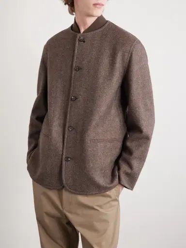 Loro Piana Chilton Herringbone Virgin Wool and Cashmere-Blend Jacket - Men | Thumbnail 3