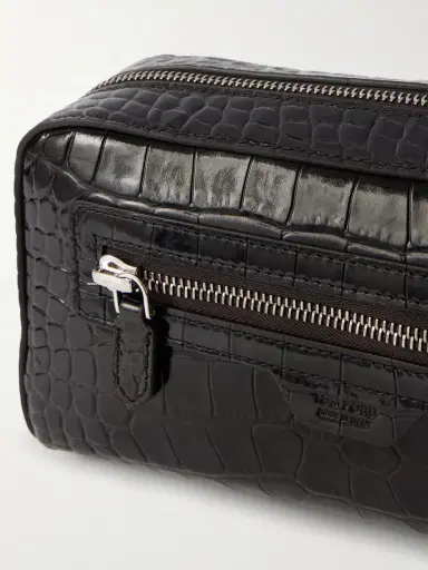 Tom Ford Croc-Effect Leather Wash Bag - Men | Thumbnail 3 Tom Ford Croc-Effect Leather Wash Bag - Men | Thumbnail 3